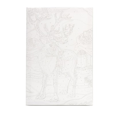 Картина по номерам на холсте с подрамником «Олень с подарками» 20х30 см