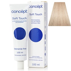 Крем-краска для волос без аммиака 10.87 ультра светлый блондин перламутрово-бежевый Soft Touch Concept 100 мл