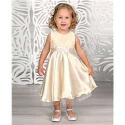 7646-ДН15, Молочное нарядное платье для девочки 7646-ДН15