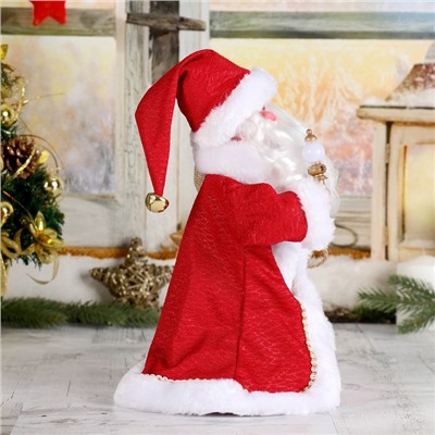 Дед Мороз "В красной шубке" двигается, 29 см, с подарками
