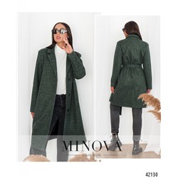 Пальто №3371-темно-зеленый