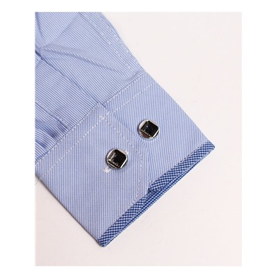 Голубая школьная рубашка в полоску 29912-ПМ21