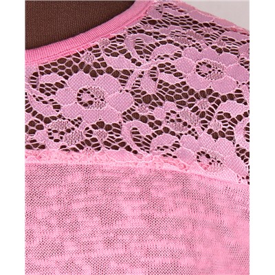 Розовая блузка для девочки с гипюром 78774-ДШ19