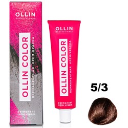 Перманентная крем-краска для волос  COLOR 5/3 OLLIN 60 мл