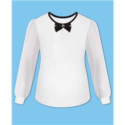7883-ДШ19, Школьная белая блузка для девочки 7883-ДШ19