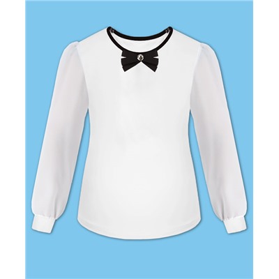 7883-ДШ19, Школьная белая блузка для девочки 7883-ДШ19