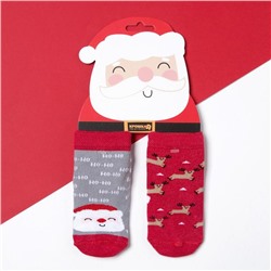 Набор новогодних детских носков Крошка Я «Санта», 2 пары, 12-14 см
