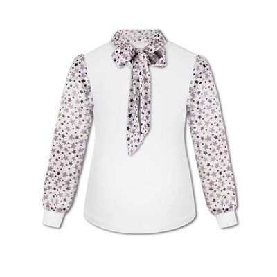 Белый джемпер (блузка) для девочки с шифоном 80925-ДШ19