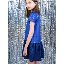 Нарядное платье для девочки синего цвета 85092-ДН22