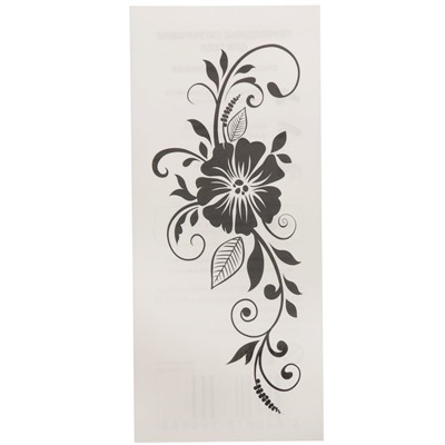 Татуировка на тело "Узор с черным цветком" 5,5х12 см