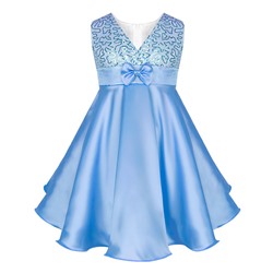 76381-ДН15, Голубое нарядное платье для девочки 76381-ДН15
