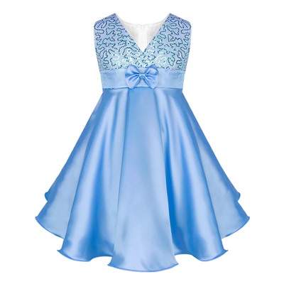 76381-ДН15, Голубое нарядное платье для девочки 76381-ДН15
