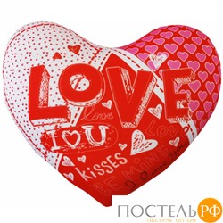 Подушка игрушка «Сердце» (Ап11сер19, 30х35, Красный, Кристалл, Микрогранулы полистирола)