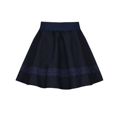 Школьная синяя юбка с кружевом для девочки 82397-ДШ22
