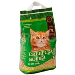 Наполнитель Сибирская Кошка для котят древесные гранулы Лесной (5 л)
