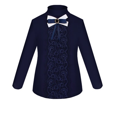 82716-ДШ19, Синяя школьная блузка для девочки 82716-ДШ19