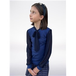 Синяя школьная блузка для девочки 809231-ДШ22