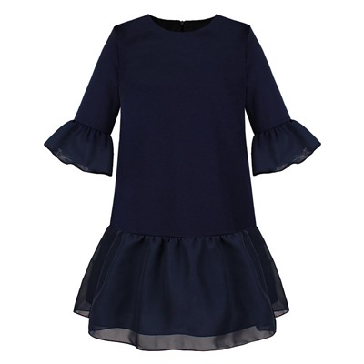 Синее школьное платье для девочки 84552-ДШ20