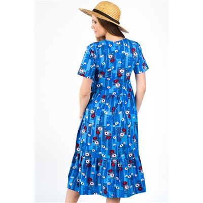 Платье женское с рукавами из кулирки Шейла голубой