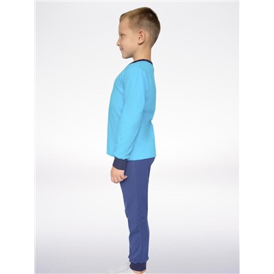 Комплект(пижама) для мальчика синего цвета из свитшота и брюк 74961-МС22