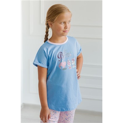 Пижама для девочки Барби детская голубая