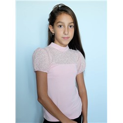 Розовая школьная водолазка(блузка) для девочки 59931-ДШ22
