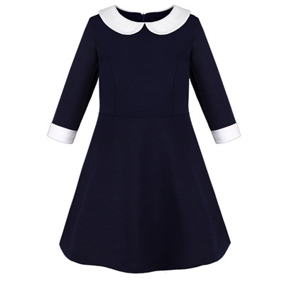 Синее школьное платье для девочки 84302-ДШ20