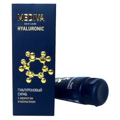 Скраб для лица Mediva Hyaluronic гиалуроновый с жемчугом и коллагеном 50 ml