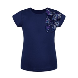 Синяя футболка (блузка) для девочки 798110-ДЛШ22