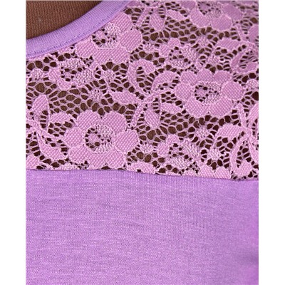 Сиреневая блузка для девочки с короткими рукавами 78776-ДШ19