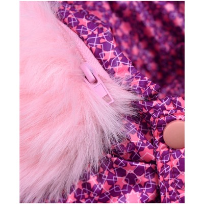 Тёплая куртка для девочки розового цвета 84075-ДЗ19