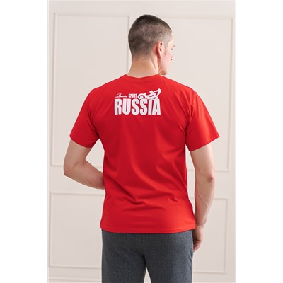 Футболка мужская из кулирки Россия красный