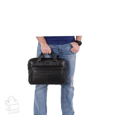 Портфель мужской кожаный 11018K black Zinixs