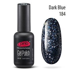 Гель-лак глиттерный PNB 184 Dark Blue темно-синий 8 мл