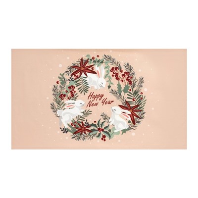 Полотенце Этель Christmas wreath 40х73 см, 100% хл, саржа 190 гр/м2