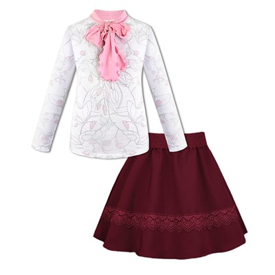 школьный комплект для девочки ( блузка и юбка) 82395-79392