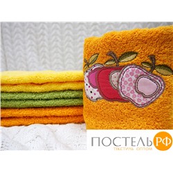 ЯБЛОЧКО 40*60 оранжевое полотенце хлопок 100% 420 гр/кв.м