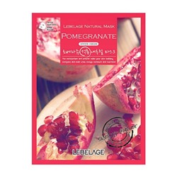 Lebelage Маска тканевая с экстрактом граната / Pomegranate Natural Mask, 23 мл