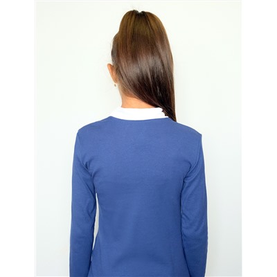 Синяя школьная блузка для девочки 83042-ДШ22