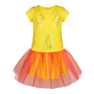 Жёлтое платье для девочки 83825-ДЛН19