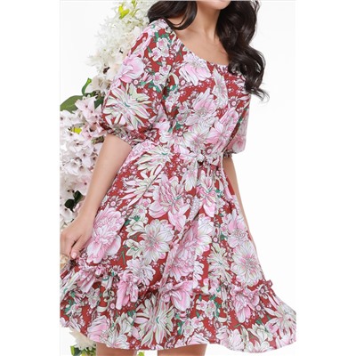 Платье с крупным цветочным принтом
