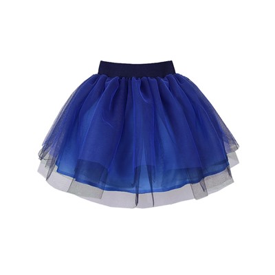 Нарядная синяя юбка из сетки для девочки 83625-ДН19