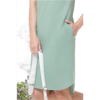 Платье с V-образным вырезом оливкового цвета