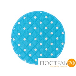 Подушка на стул круглая цвет: Горох голубой d=34 см