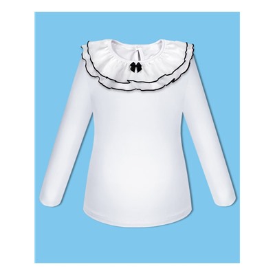 Белый школьный джемпер (блузка) для девочки 72903-ДШ20