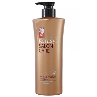 KeraSys Шампунь Salon Care восст. поврежд. ослабл. волос 600мл с дозат. зол. 887257