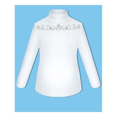 Белая школьная водолазка (блузка) для девочек 8278-ДШ19