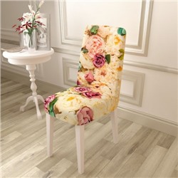 Чехол для стула "Бежевое цветочное ассорти"