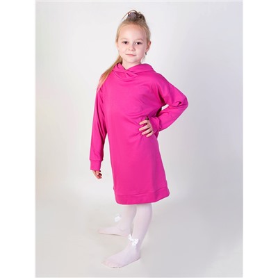 Платье-худи малинового цвета для девочки 85182-ДО22