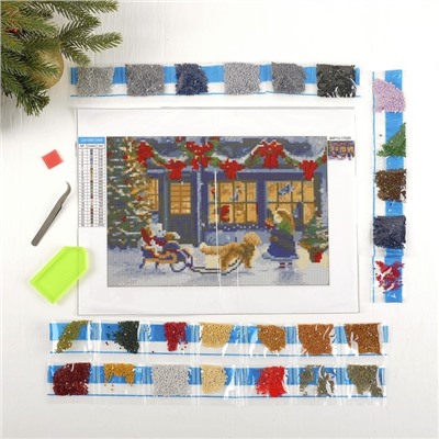Алмазная мозаика с полным заполнением «Магазин игрушек», 22 × 32 см, холст, ёмкость. Набор для творчества